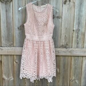 Miami Dress XS Blush Pink Lace Spring Summer NWT